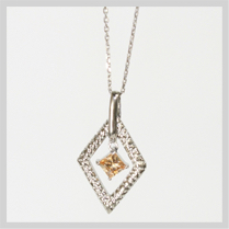 Sterling Silver Stone Accented Pendant on 18 Chain